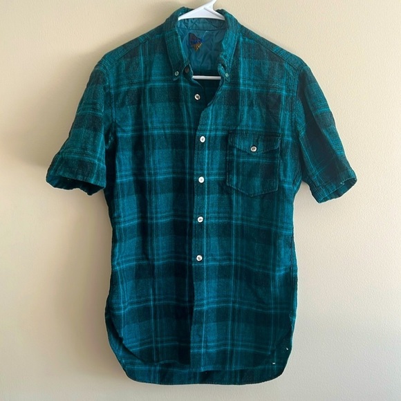 Pendleton Vintage Wool Plaid One Pocket Short Sleeve Button Down Shirt - Picture 1 of 8